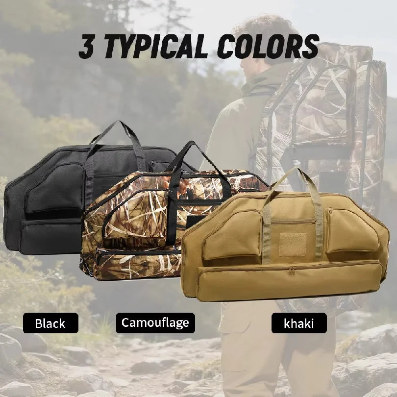 Lightweight Soft Compound Bow Case with Pockets, 600D Archery Backpack Bow Bag for Hunting