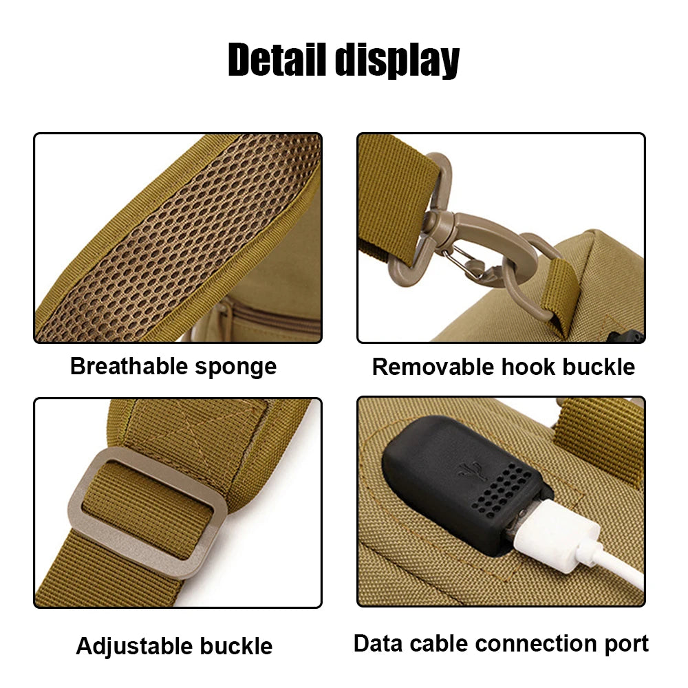 Tactical Sling Chest Pack Crossbody Shoulder Pouch Outdoor Handbag Camping Climbing Shoulder Backpack Hunting Bag