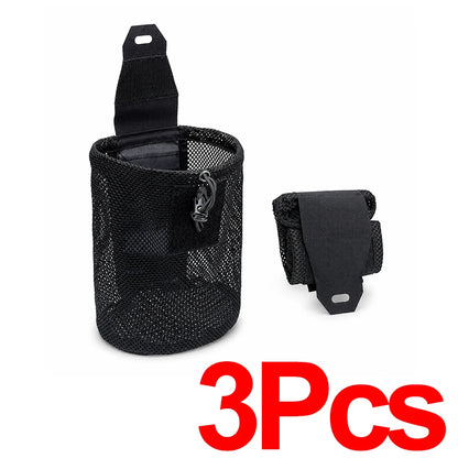 Tactical Foldable Mesh Pouch Dump Bag Waist Mount Drawstring MOLLE Mini Carrier EDC Outdoor Sports Camping Hunting Bags
