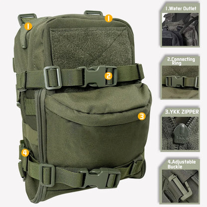 500D Nylon tactical Vest Pouch Mini Hydration bag Hydration Backpack Assault Molle Pouch  Sport Water BagD