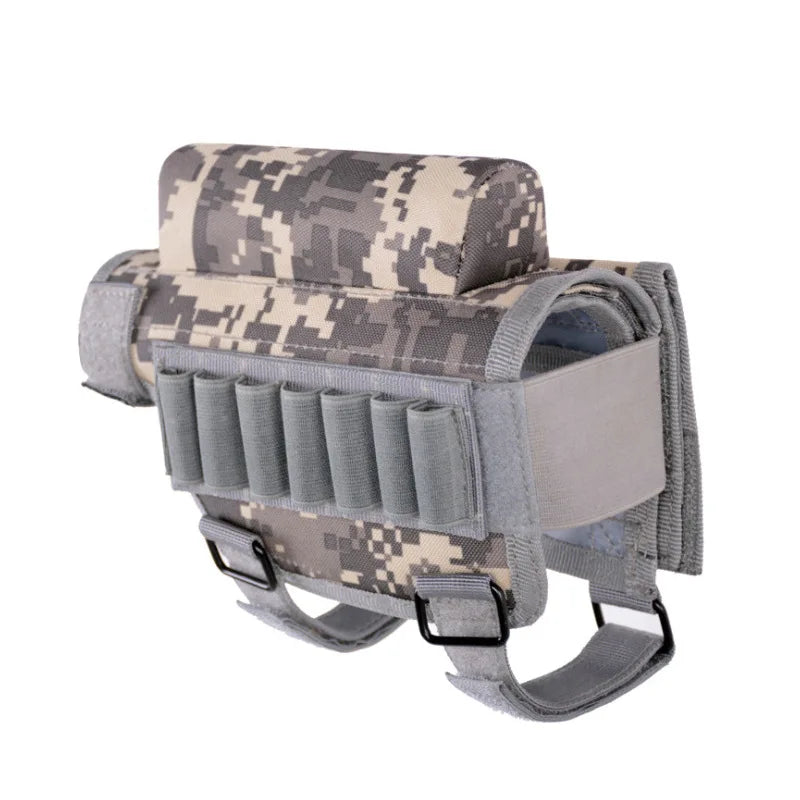 Multifunctional Tactical Buttstock Pouch Cheek Rest, Universal Gun Stock Bag with Molle, Outdoor Hunting Shooting Accessories