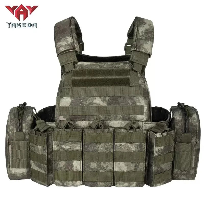 YAKEDA 1000D Nylon Tactical Vest Outdoor Hunting Protective Adjustable Multifunction Molle Vest for Airsoft Combat Equipment