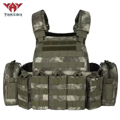 YAKEDA 1000D Nylon Tactical Vest Outdoor Hunting Protective Adjustable Multifunction Molle Vest for Airsoft Combat Equipment