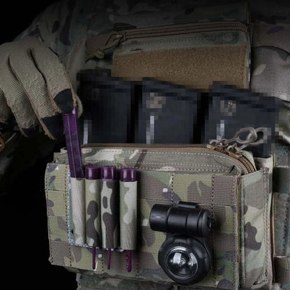 Outdoor Camping Survival Glow Stick Storage Holder Pouch Hunting Vest Plate Carrier Glow-in-the-Dark Stick Molle Bag