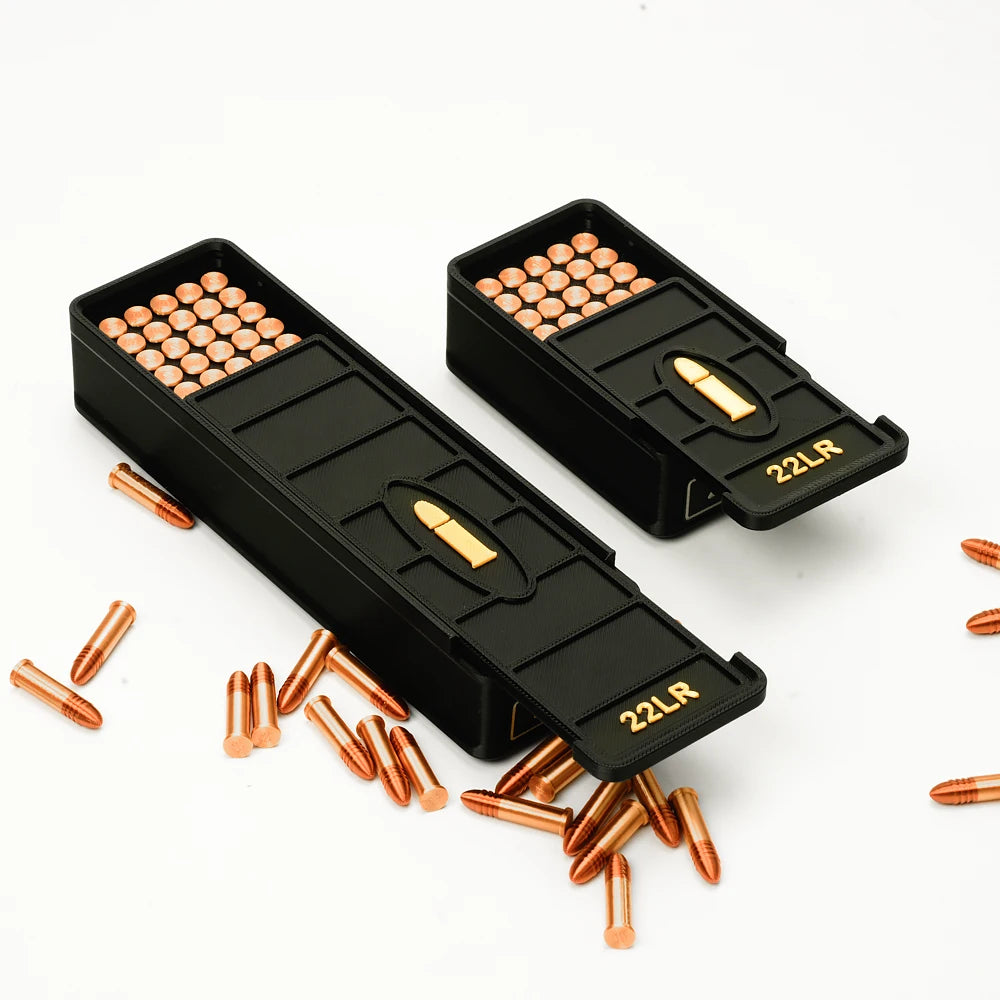 .22LR Ammo Storage Box 50/100 Round Two Ammo Capacity Storage Box 3D Printed Plastic Material