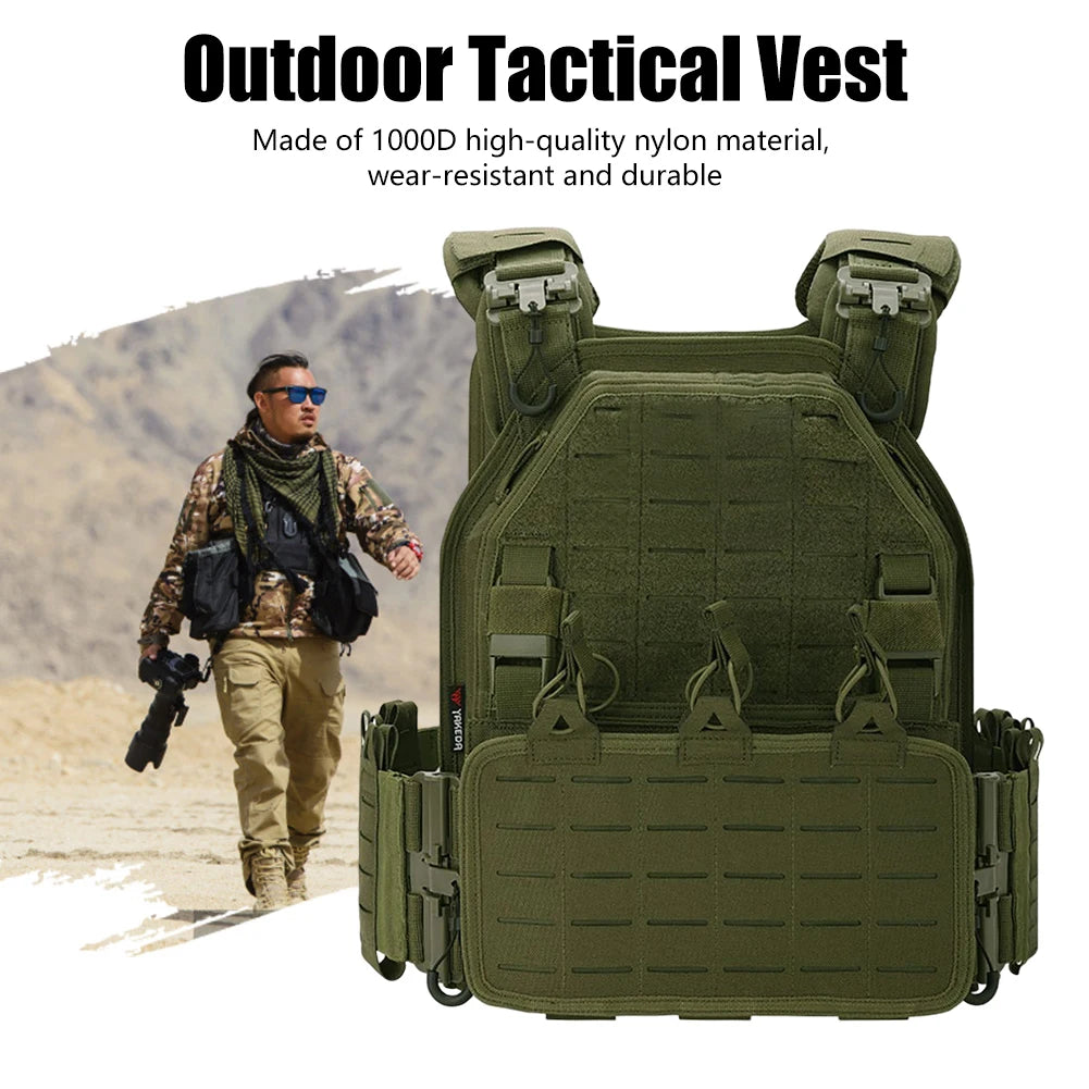 Men Molle Chest Bag Adjustable Nylon Casual Vest Bags Multifunctional Waterproof Wear- Easy Operate for Outdoor Camping