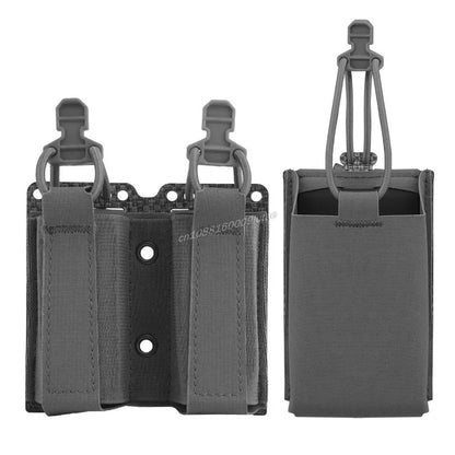 Tactical Magazine Pouch 9mm Double Ferro Style Mag Pouches Single 556 Pistol AR M4 Rifle Mag Bag MOLLE Battle Belt Accessories
