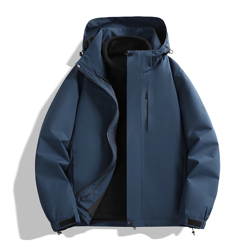 CHRLCK Unisex Hiking 3IN1 Jacket Waterproof Camping Trekking Fishing Oilproof Jackets Outdoor Sport Windbreaker Autumn Winter