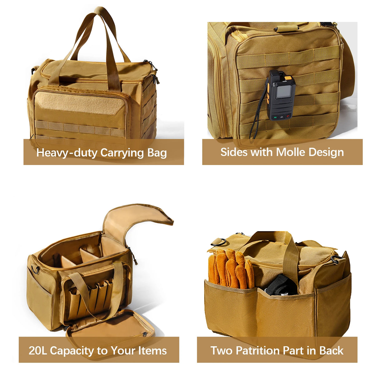 Tactical MOLLE Storage Bag - Durable Oxford Organizer for Training, Range Gear & Everyday Essentials - Adjustable Shoulder Strap