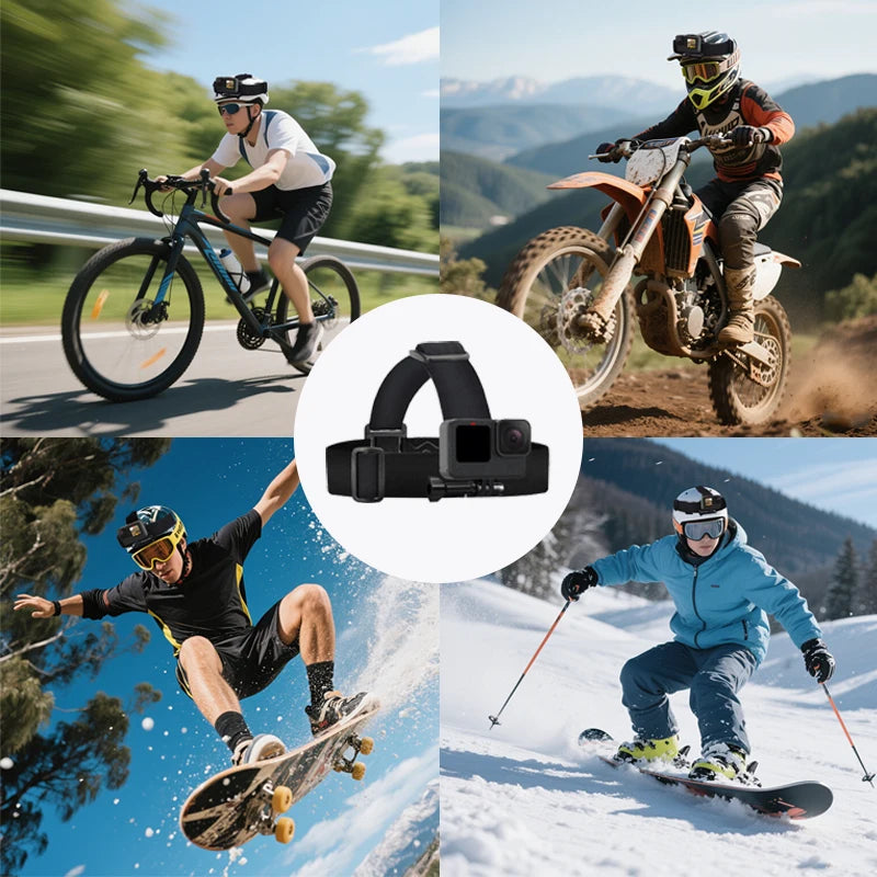 Head Mount Headband Strap Mobile Phone Holder Kit For GoPro Hero 13 12 11 10 9 8 7 AKASO SJCAM DJI Action Camera
