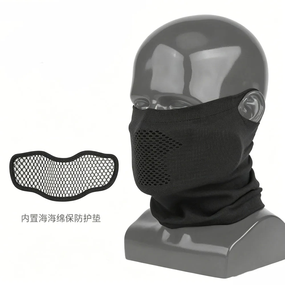 Tactical Protective Steel Mesh Face Mask  Breathable Knit Neck Gaiter for Wargame Cosplay Shooting Outdoor Combat Training Gear