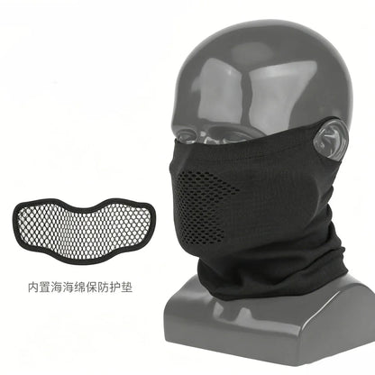 Tactical Protective Steel Mesh Face Mask  Breathable Knit Neck Gaiter for Wargame Cosplay Shooting Outdoor Combat Training Gear