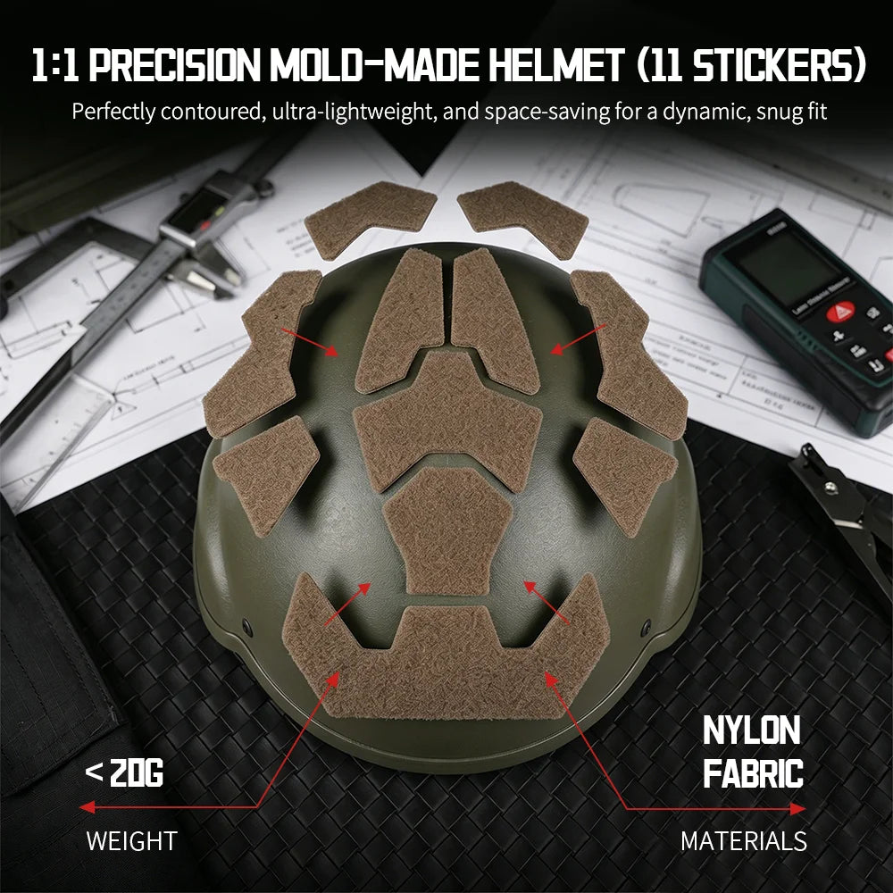 Tactical FAST Helmet Magic Sticker 11pcs Airsoft Helmet Patches Hook and Loop Sticky for Hunting Shooting Accessories