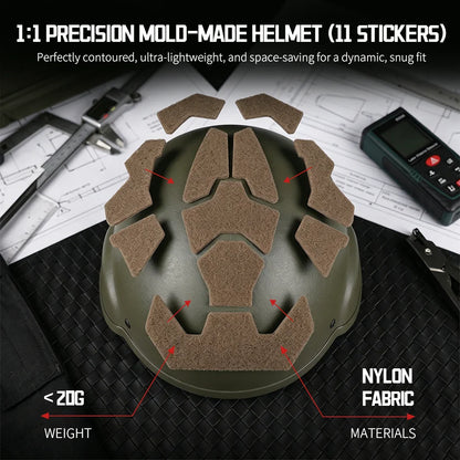 Tactical FAST Helmet Magic Sticker 11pcs Airsoft Helmet Patches Hook and Loop Sticky for Hunting Shooting Accessories