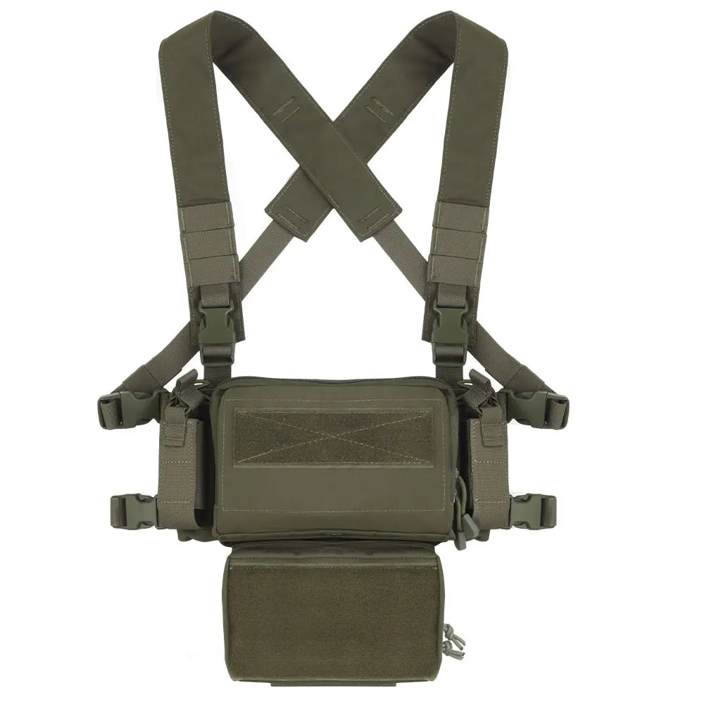 Tactical Vest Set D3CRM Chest Rig with Drop Pouch 5.56 Triple Mag Pack Multifunctional Detachabl Adjustable Hunting Airsoft Gear