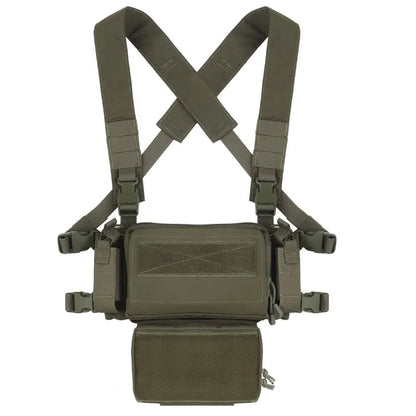 Tactical Vest Set D3CRM Chest Rig with Drop Pouch 5.56 Triple Mag Pack Multifunctional Detachabl Adjustable Hunting Airsoft Gear