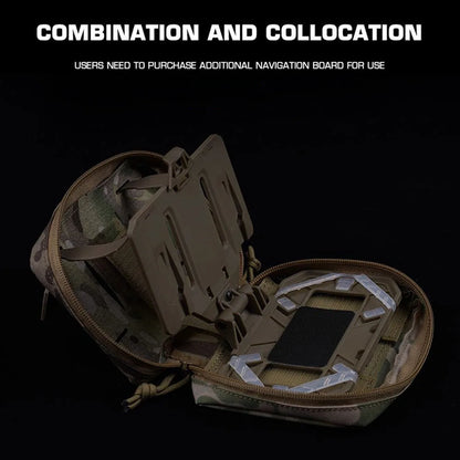 Tactical Bag Phone Folding Navigation Board Pouch Double Zipper Outdoor Hunting Airsoft Dustproof Mobile Phone Protective Bag