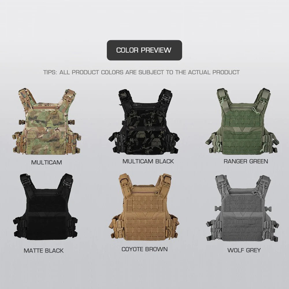 K series Plate Carrier Camo Style Full-Size Universal Ranger Green Hunting Vest Airsoft Tactical Gear with Quick-release System