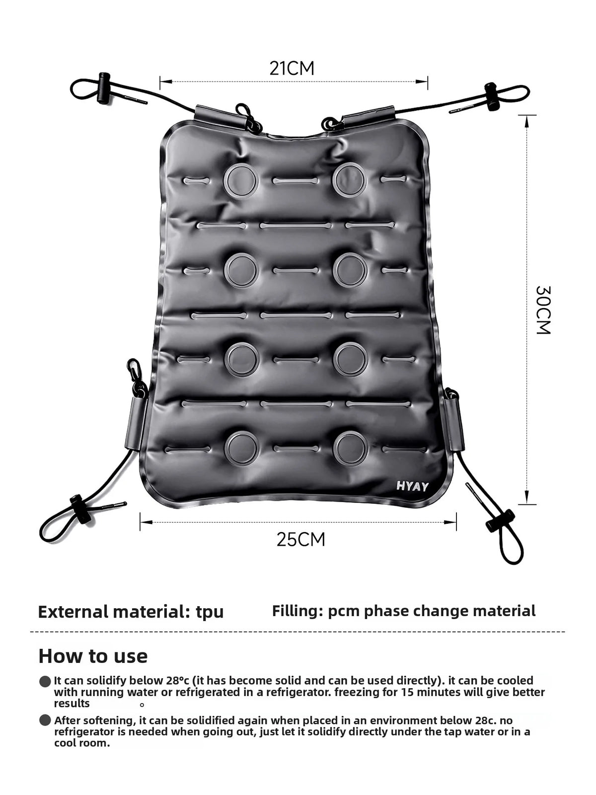 Summer Tactical Vest Cooling Liner Mat Multifunctional Backpack Cushion for Cycling Outdoor Sports