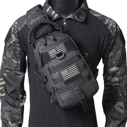 Multi functional crossbody chest bag Molle expansion system adjustable, widened, breathable single shoulder strap woven handle