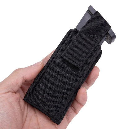 9mm Pistol Magazine Pouch Concealed Carrier Extra Single Pistol Magazine Carrier Horizontal Pouch with Safety Hook and Loop
