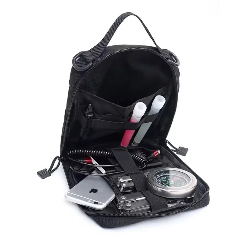 Compact Tactical Medical Storage Bag for Outdoor Survival, Camping, Hunting with Durable Molle Webbing System