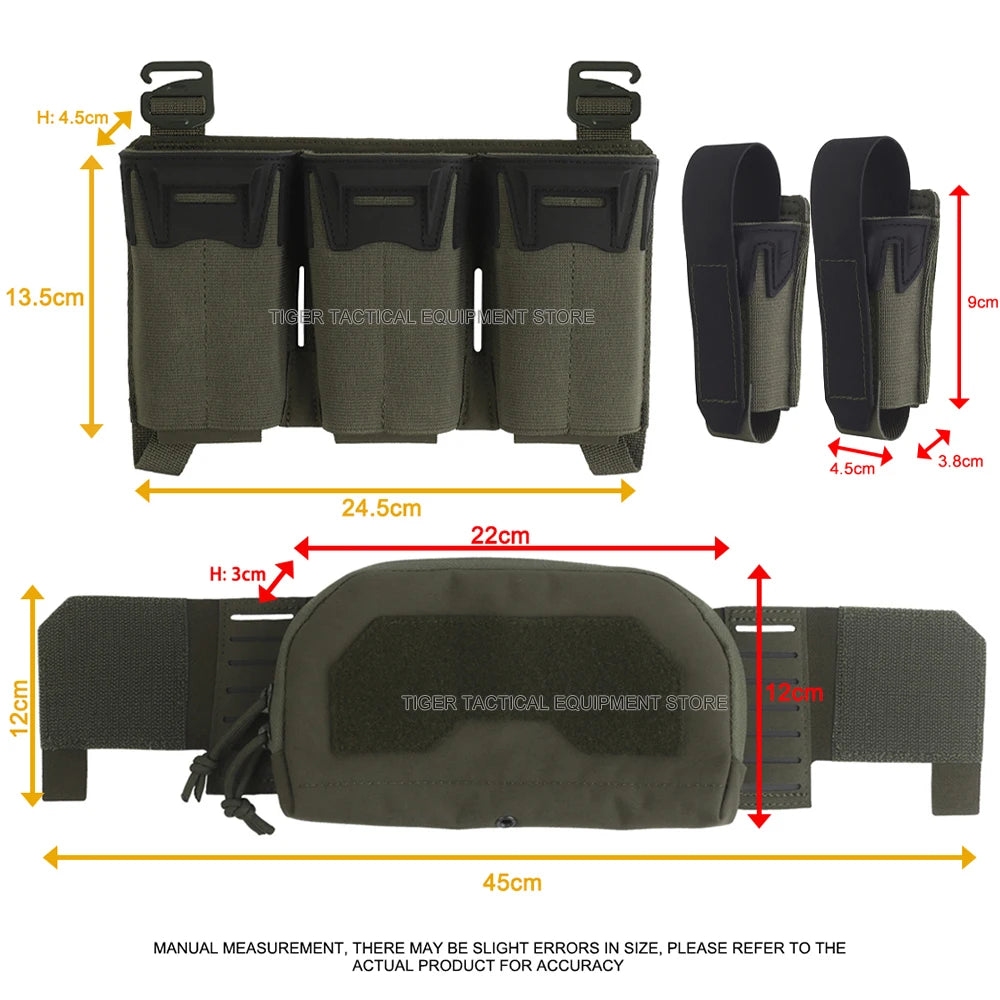 Tactical Multi-caliber Mag Pouch Placard 2nd Layer Admin Pouch Set MOLLE Quick Pull Airsoft Hunting Plate Carrier Front Panel