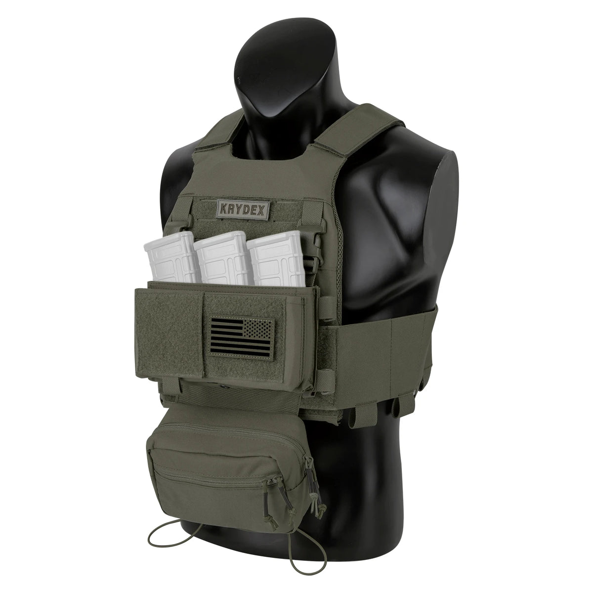 KRYDEX Tactical Men Vest Hunting Low Vis FCS Slickster Plate Carrier with MK3 Chassis Mag Pouch Dump Pouch PaintballGear