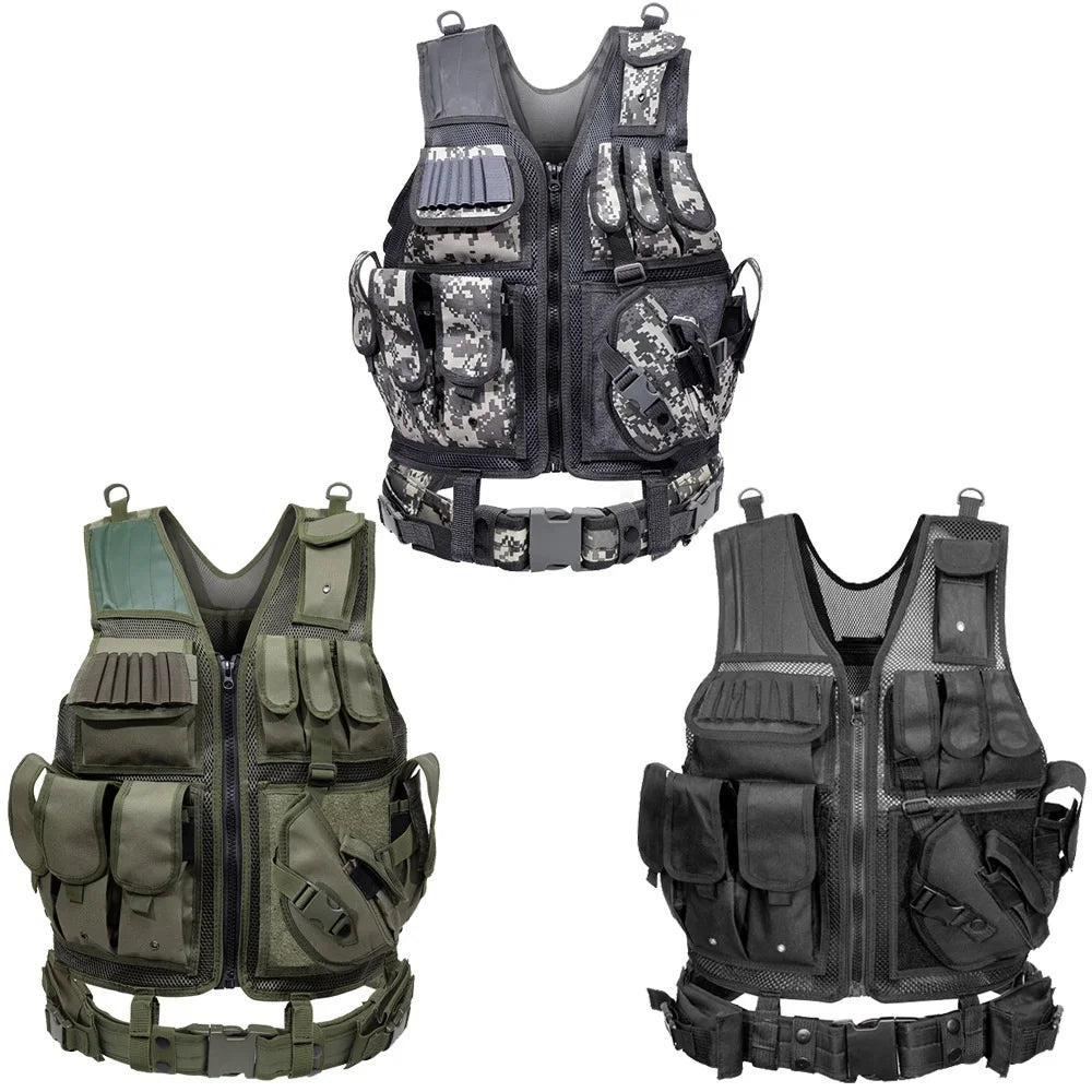 Multi-Functional Wear-resistant Tactical Vest Adjustable Outdoor Training Clothes Multi Pockets Equipment Protective Waistcoat