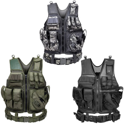 Multi-Functional Wear-resistant Tactical Vest Adjustable Outdoor Training Clothes Multi Pockets Equipment Protective Waistcoat