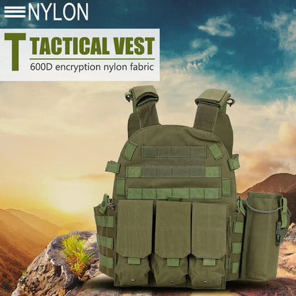 Nylon Tactical Vest Body Armor Hunting Carrier  Men Combat  Camo Military Army Vest Outdoor CS