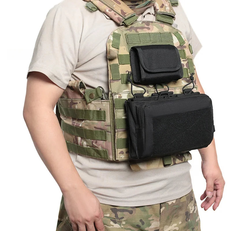 10-Round Tactical Waist Pouch - MOLLE Nylon 12GA .Cal Ammo Shot Bag with 10 Grids, EDC Mini Utility Pouch for Outdoor Shooting