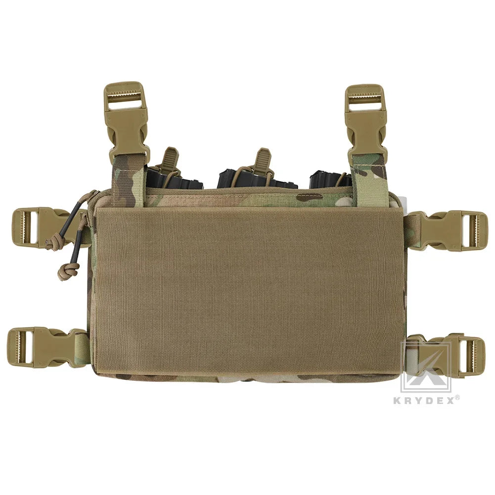 KRYDEX Tactical Triple Magazine Pouch GP Pouch Aifsoft Hunting Chest Rig Accessories Front Elastic Placard For 5.56 Mag Holders