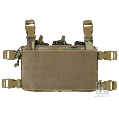 KRYDEX Tactical Triple Magazine Pouch GP Pouch Aifsoft Hunting Chest Rig Accessories Front Elastic Placard For 5.56 Mag Holders