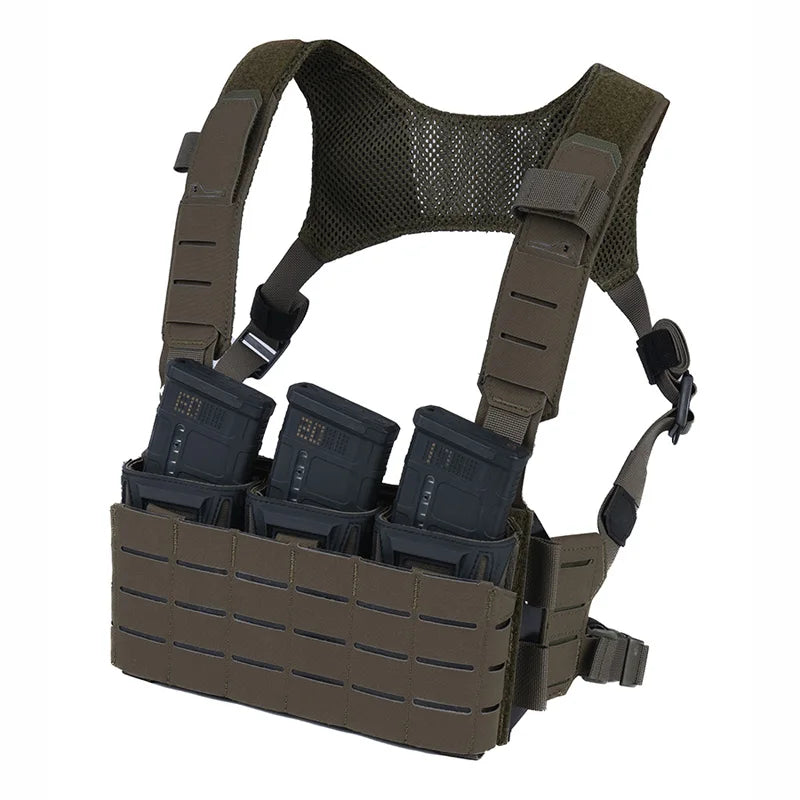 K Style Tactical Modular Chest Rig, Scalable MOLLE Front Panel Harness for Outdoor Hunting, Airsoft and Training