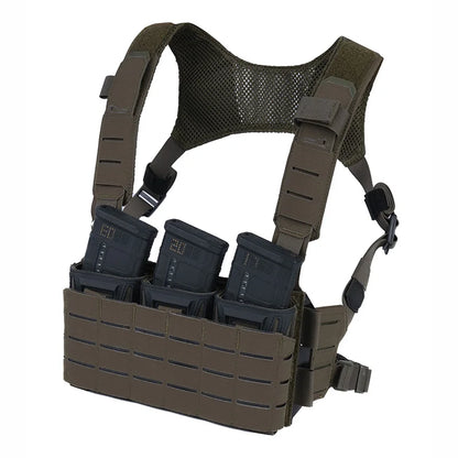 K Style Tactical Modular Chest Rig, Scalable MOLLE Front Panel Harness for Outdoor Hunting, Airsoft and Training