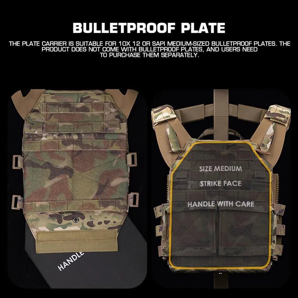 Tactical JPC Plate Carrier Vest 2.0 MOLLE Quick Release System Outdoor Hunting Combat Training Body Armor Shooting Airsoft Gear