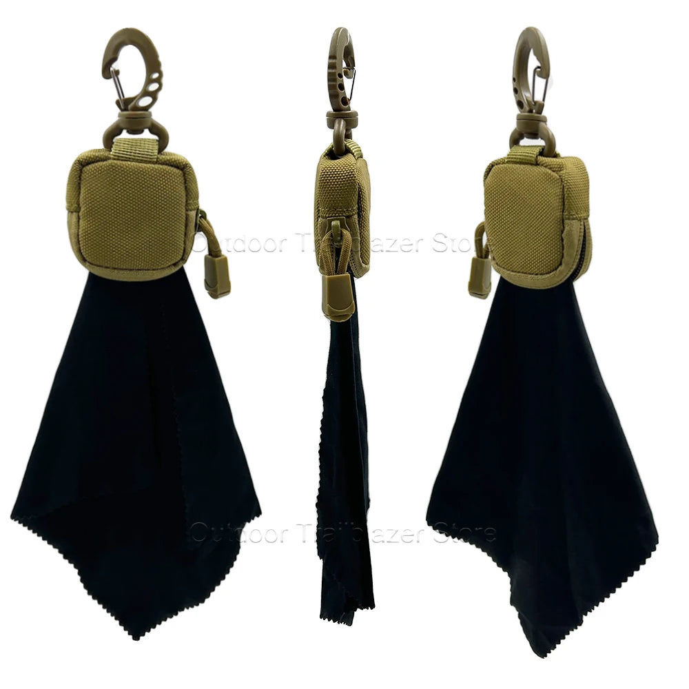 Tactical Storage Eyeglass Cloth Bag Ultra-Fine Fibers Cleaning Cloth One-piece Folding Storage Eyeglass Cloth Hunting Accessorie