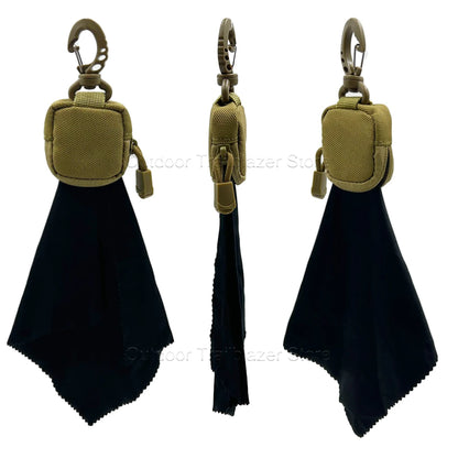 Tactical Storage Eyeglass Cloth Bag Ultra-Fine Fibers Cleaning Cloth One-piece Folding Storage Eyeglass Cloth Hunting Accessorie