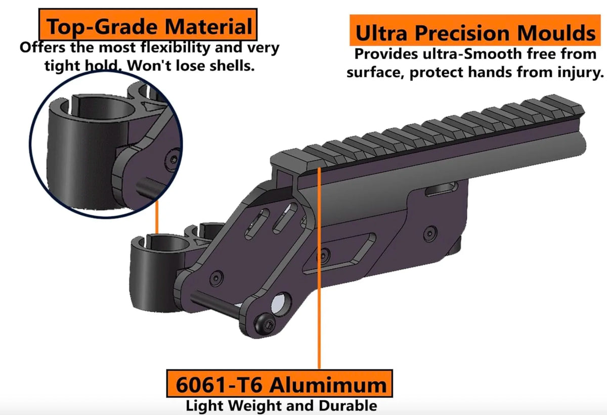 Not Fit Airsoft Mossberg Side Saddle Shell Holder, Universal Short/Long/Extended Pump Action for 12GA Mossberg/Maverick 88