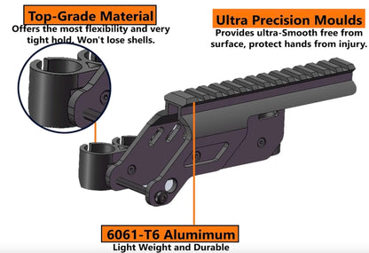 Not Fit Airsoft Mossberg Side Saddle Shell Holder, Universal Short/Long/Extended Pump Action for 12GA Mossberg/Maverick 88