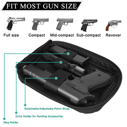 Concealed Carry Gun Bag Soft Sling Shoulder Bag Pistol Case Fanny Pack Waist Belt Firearms Bag with Holster for Handgun Pistol