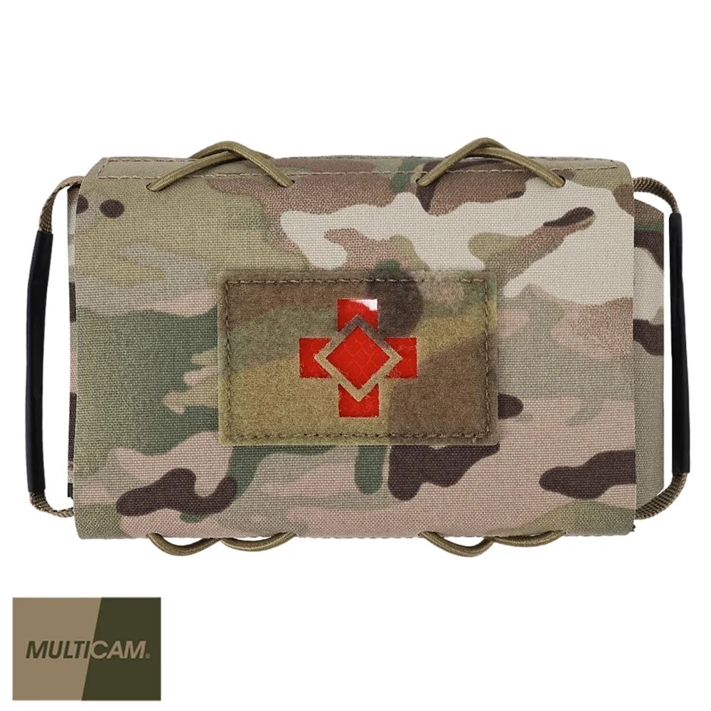 SINAIRSOFT Tactical Molle Ifak Pouch 500D Nylon Water-Resistant Medical First Aid Pouch with Red Cross Patch for Vest Backpack