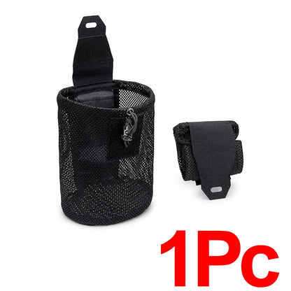 MOLLE Mesh Dump Pouch Tactical Water Bottle Holder Roll Up Quick Storage Waist Bag Outdoor Sports Camping Hunting Accessories