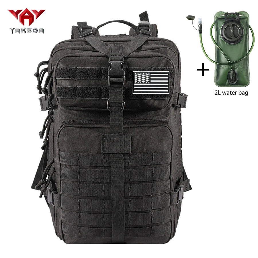 YAKEDA 45L large capacity backpack with 2L water bag MOLLE expansion system outdoor hiking backpack