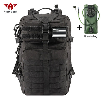 YAKEDA 45L large capacity backpack with 2L water bag MOLLE expansion system outdoor hiking backpack