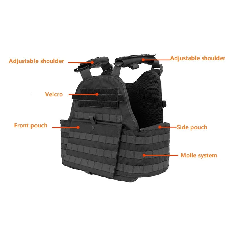Men Tactical Vest Plate Carrier Yakeda 1000D Molle Chest Rig Waterproof Wear-Resistant Easy Operate Molle Tactical Accessory