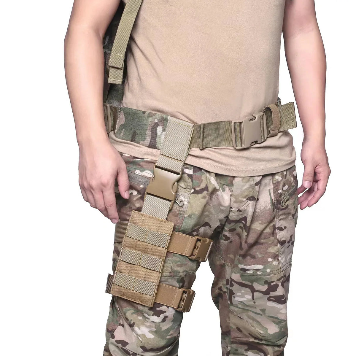 Adjustable Tactical Drop Leg Platform MOLLE Webbing Universal Right Left Leg Mount For Holster Gear Quick Release Buckles