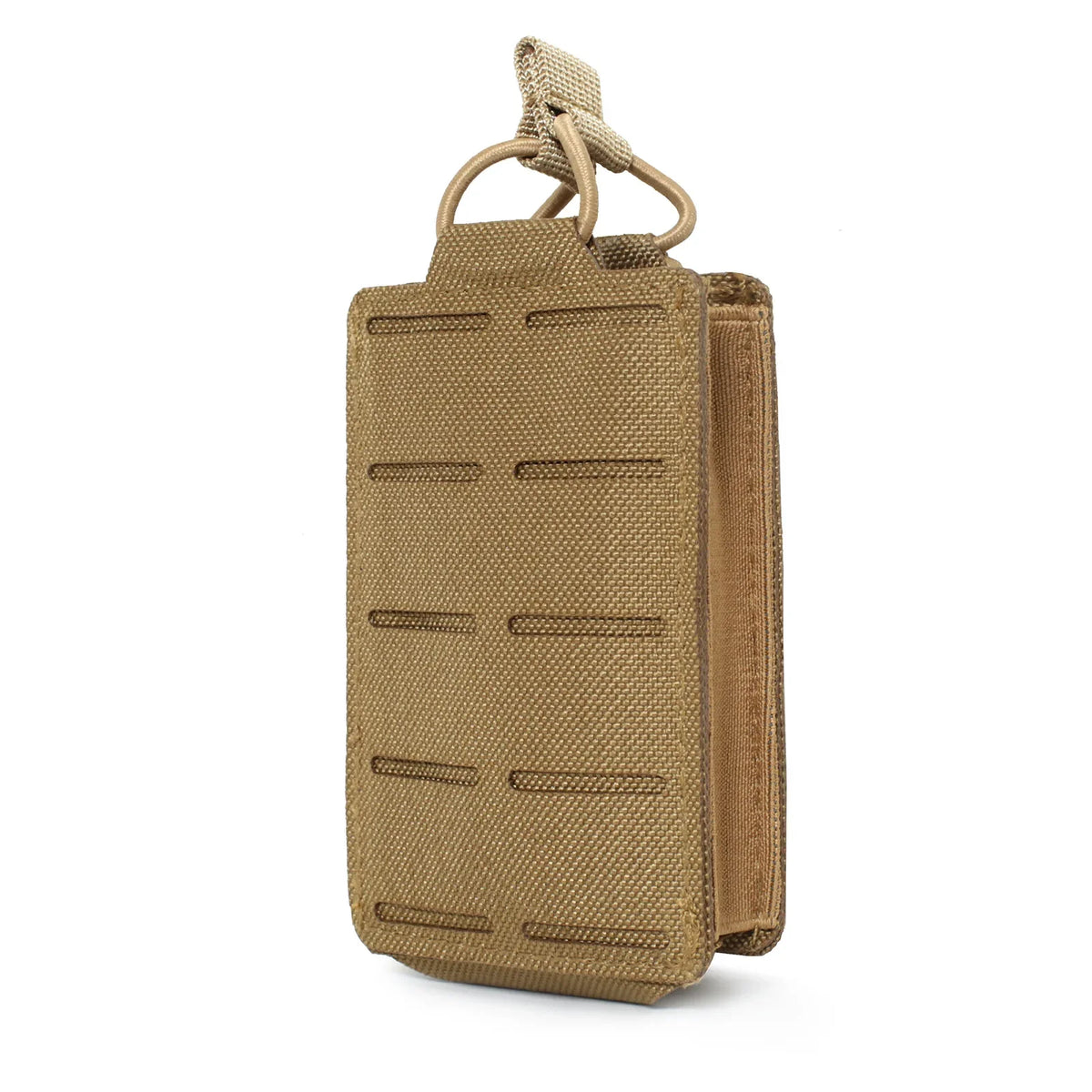 M4 M16 AR15 5.56mm Magazine Bag MOLLE Single Magazine Leather Case EDC Fanny Pack, Laser Cut Open