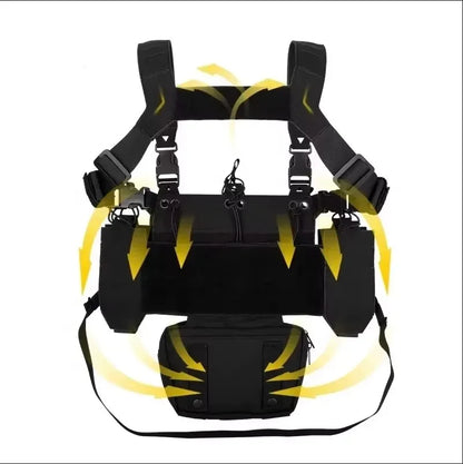YAKEDA Tactical Chest Rig 1000D Laser-Cut Multifunctional Adjustable Tactical Outdoor Vest with Mag Pouches